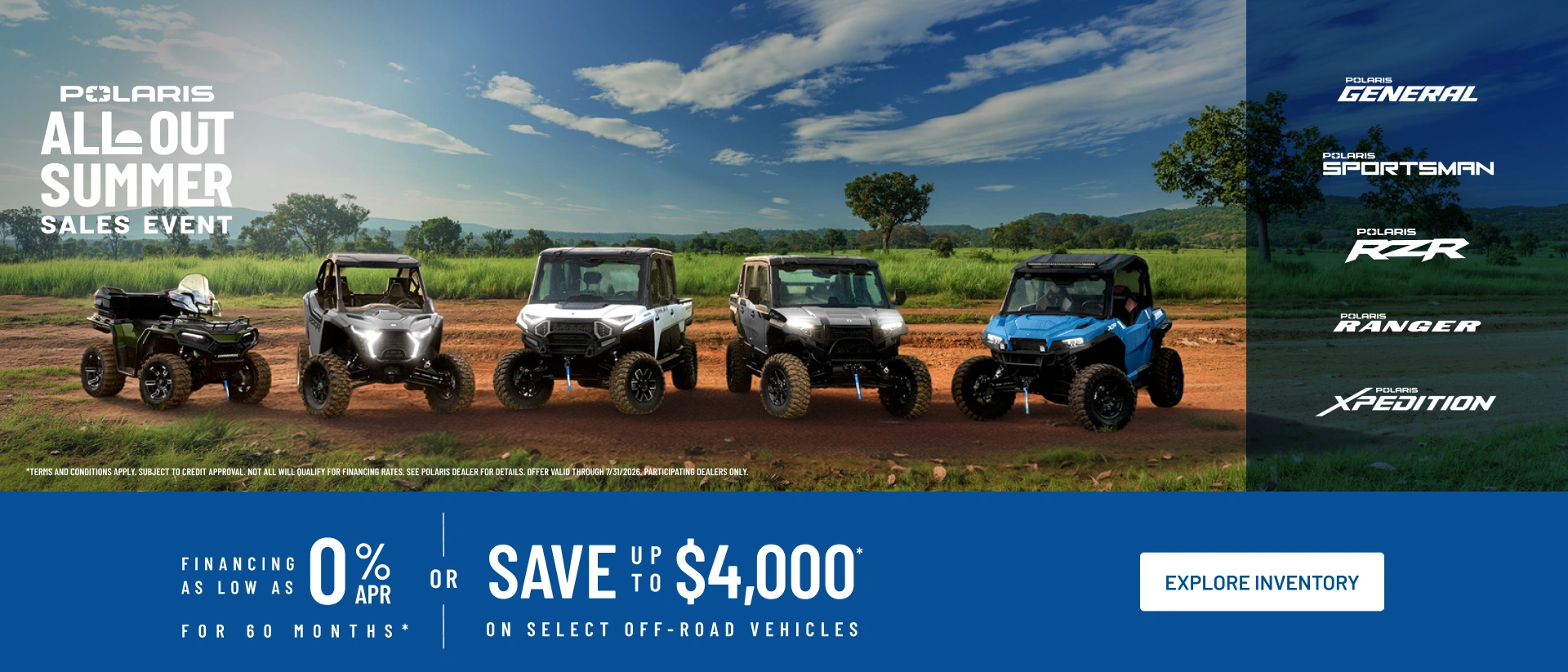 You are currently viewing Polaris UTVs and ATVs on sale up to $4000 Off Select 2026 Off-Road Vehicles
